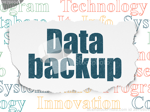 Image of Data concept: Data Backup on Torn Paper background