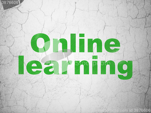 Image of Education concept: Online Learning on wall background