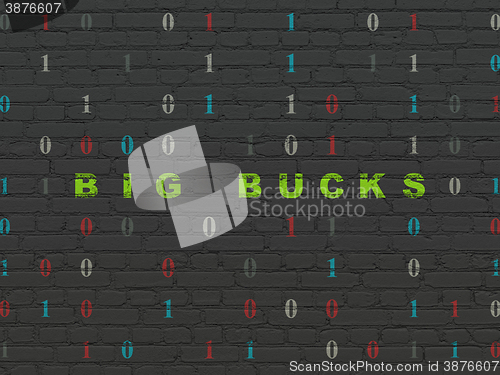 Image of Business concept: Big bucks on wall background