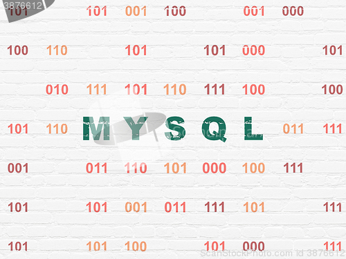 Image of Software concept: MySQL on wall background