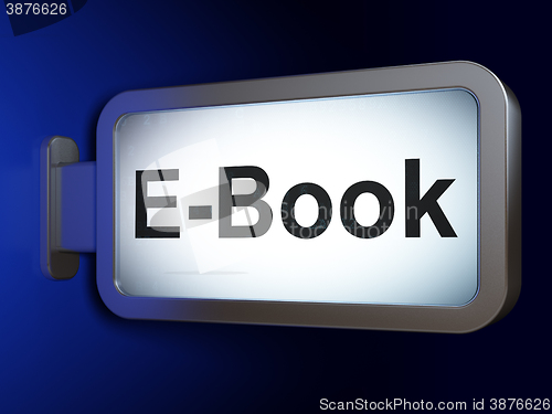 Image of Education concept: E-Book on billboard background