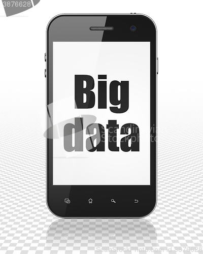 Image of Data concept: Smartphone with Big Data on display