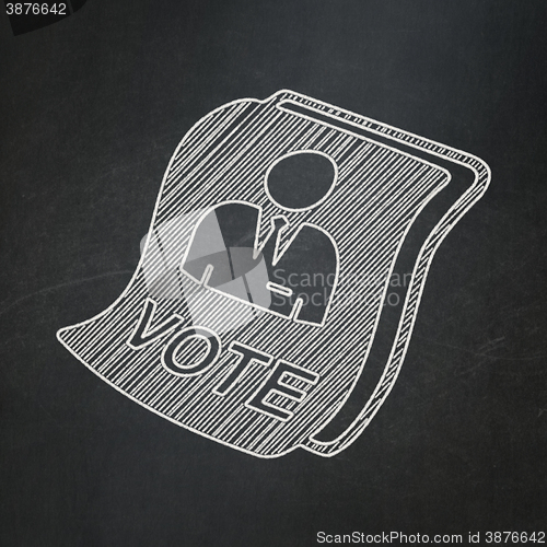 Image of Politics concept: Ballot on chalkboard background