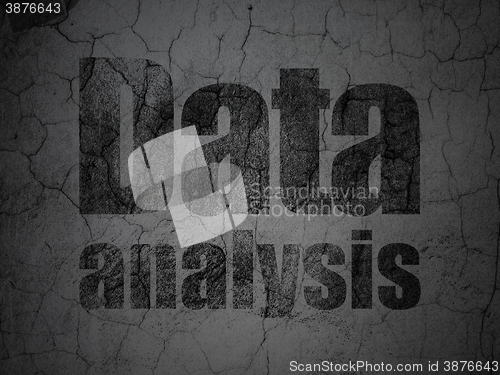 Image of Data concept: Data Analysis on grunge wall background