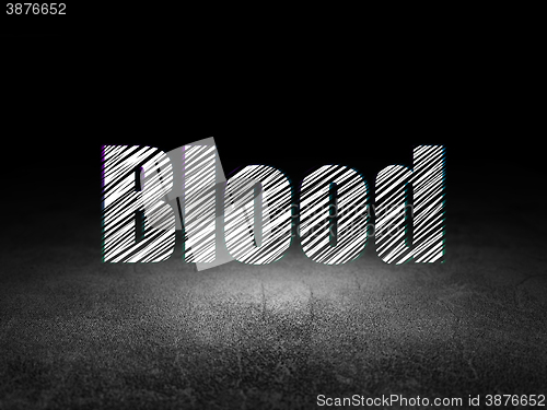 Image of Healthcare concept: Blood in grunge dark room