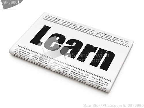Image of Learning concept: newspaper headline Learn