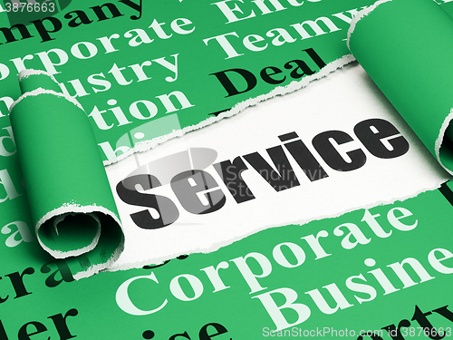 Image of Business concept: black text Service under the piece of  torn paper