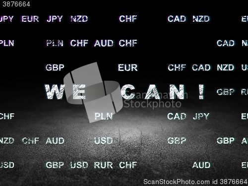 Image of Business concept: We can! in grunge dark room