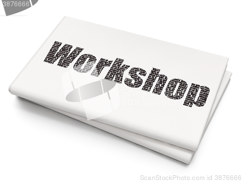 Image of Learning concept: Workshop on Blank Newspaper background