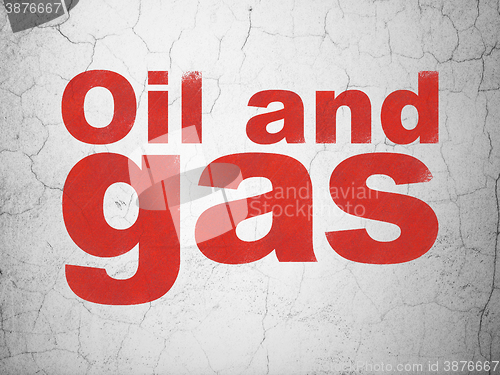 Image of Manufacuring concept: Oil and Gas on wall background