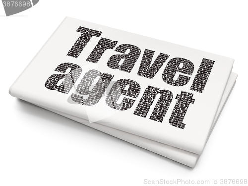 Image of Tourism concept: Travel Agent on Blank Newspaper background
