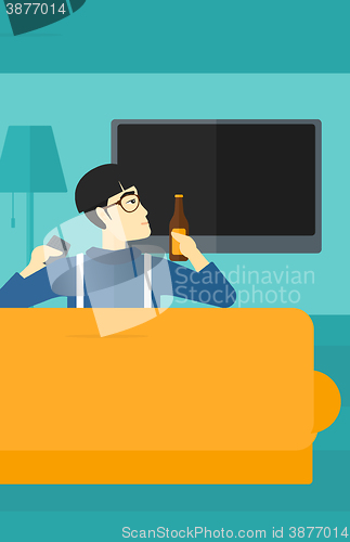 Image of Man watching TV.
