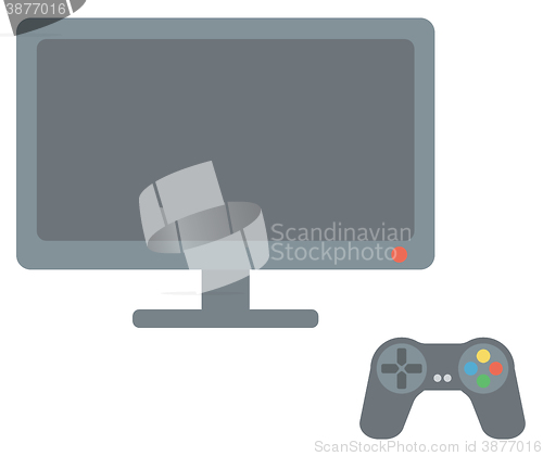 Image of Game controller and screen 