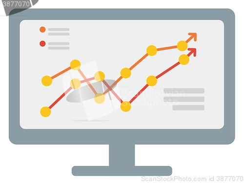 Image of Growing business graph on computer monitor 