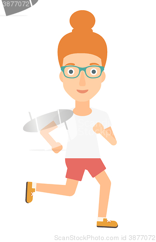 Image of Sportive woman jogging.