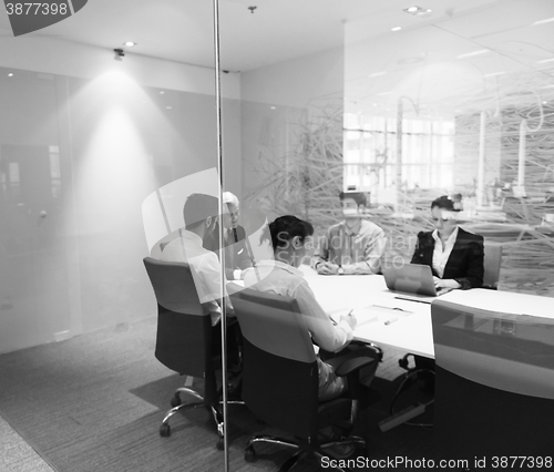 Image of business people group on meeting at modern startup office