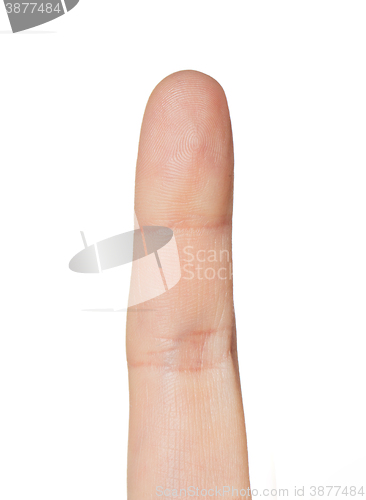 Image of close up of hand pointing one finger