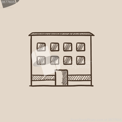 Image of Office building sketch icon.