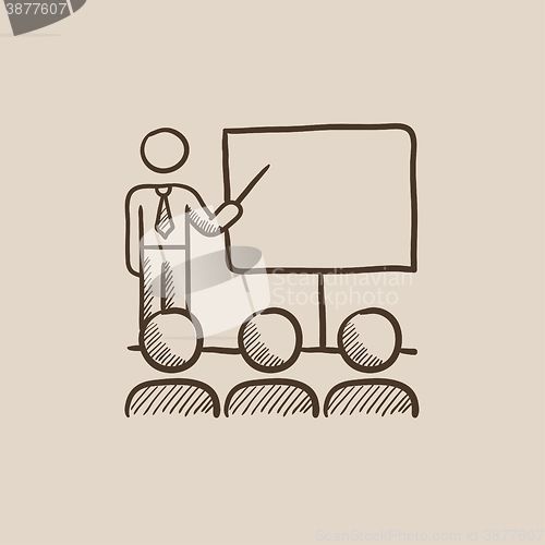 Image of Business presentation sketch icon.