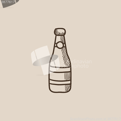 Image of Glass bottle sketch icon.