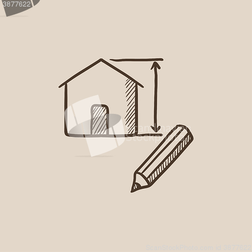 Image of House design sketch icon.