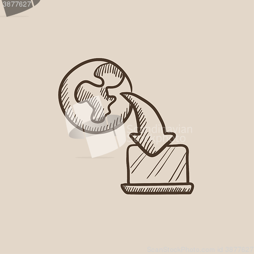 Image of Online education sketch icon.