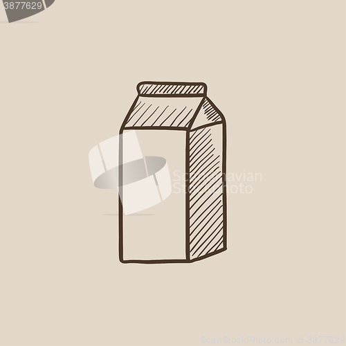 Image of Packaged dairy product sketch icon.