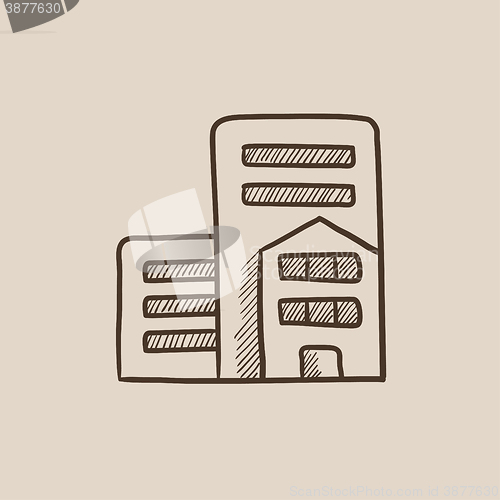 Image of Residential buildings sketch icon.