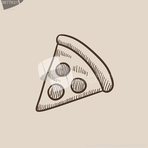 Image of Pizza slice sketch icon.