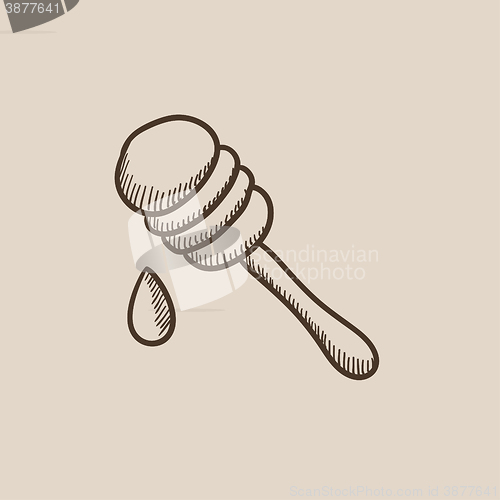 Image of Honey dipper sketch icon.