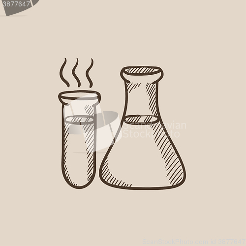 Image of Laboratory equipment sketch icon.