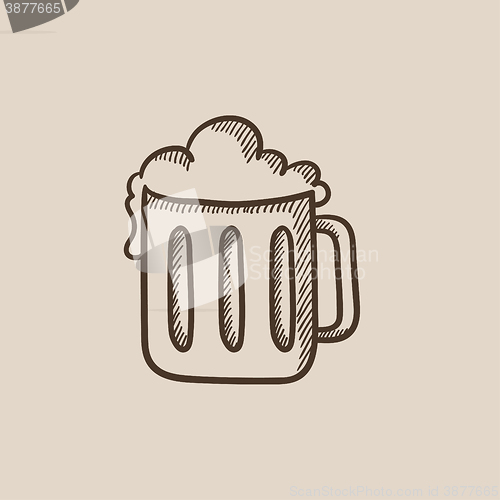 Image of Mug of beer sketch icon.