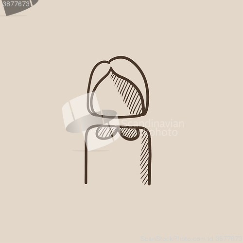 Image of Business woman sketch icon.
