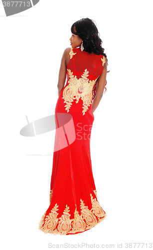 Image of Beautiful African American woman from back.
