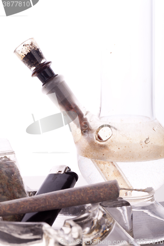 Image of Close up of marijuana and smoking paraphernalia