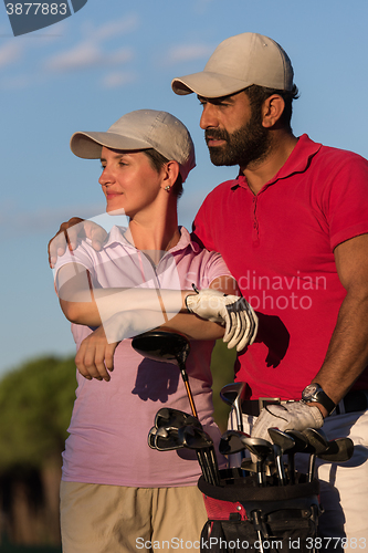 Image of portrait of couple on golf course