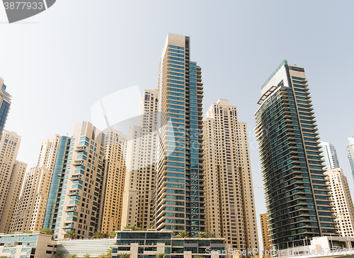 Image of Dubai city business district with skyscrapers