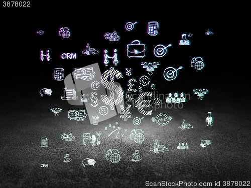 Image of Finance concept: Finance Symbol in grunge dark room