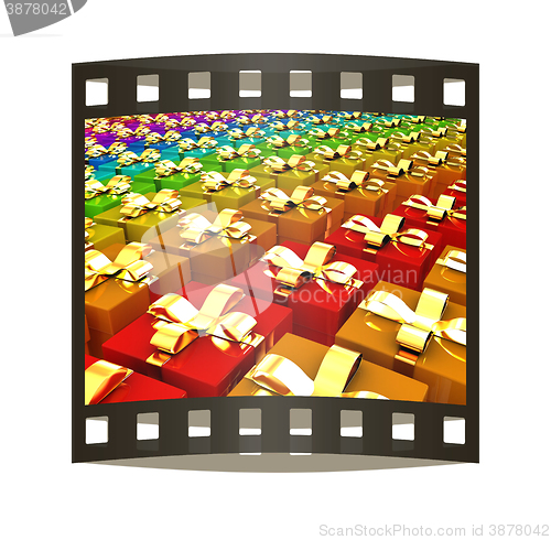 Image of gifts box. The film strip