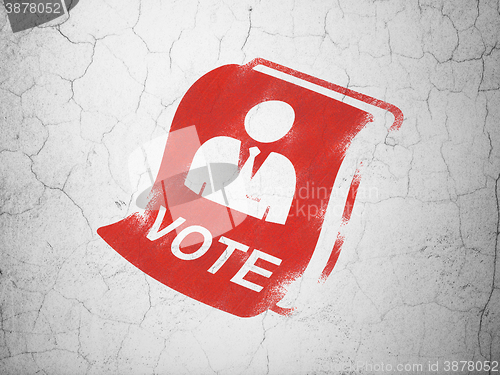 Image of Political concept: Ballot on wall background