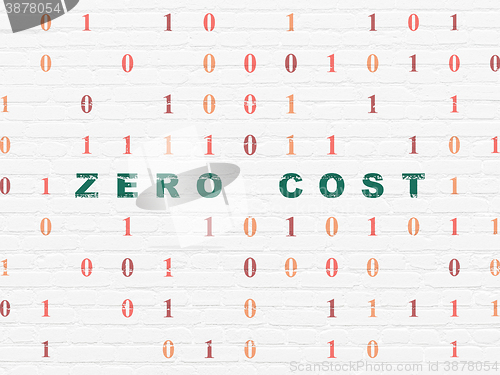 Image of Finance concept: Zero cost on wall background