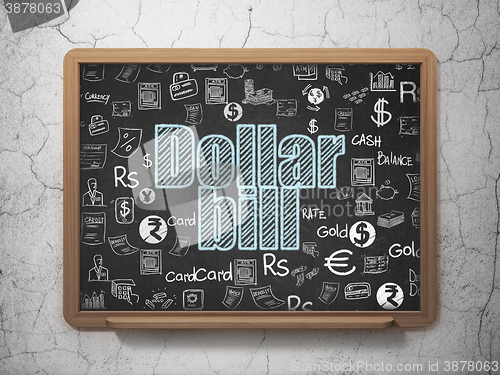 Image of Banking concept: Dollar Bill on School board background