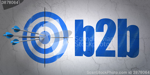 Image of Business concept: target and B2b on wall background
