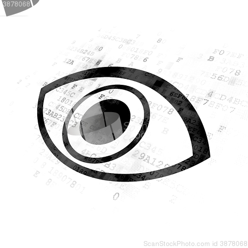 Image of Protection concept: Eye on Digital background