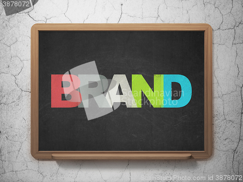 Image of Advertising concept: Brand on School board background