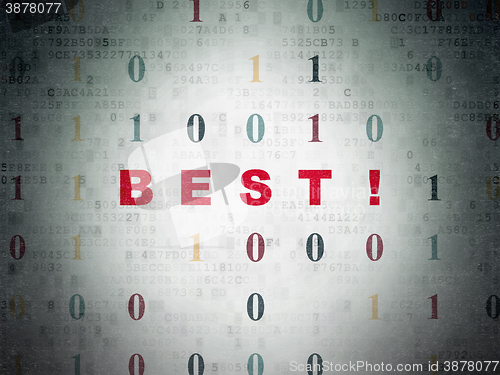 Image of Business concept: Best! on Digital Paper background