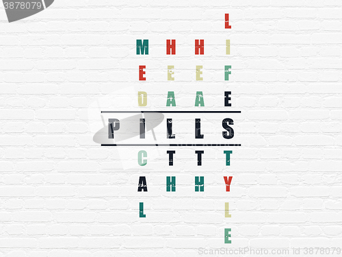Image of Medicine concept: Pills in Crossword Puzzle