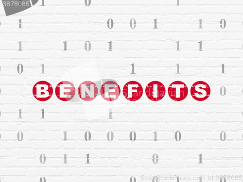 Image of Business concept: Benefits on wall background