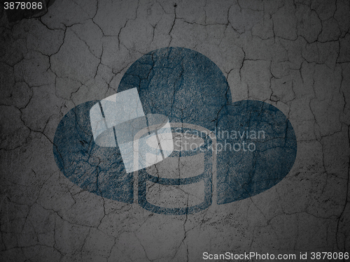 Image of Programming concept: Database With Cloud on grunge wall background