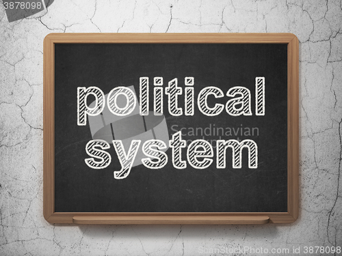 Image of Political concept: Political System on chalkboard background